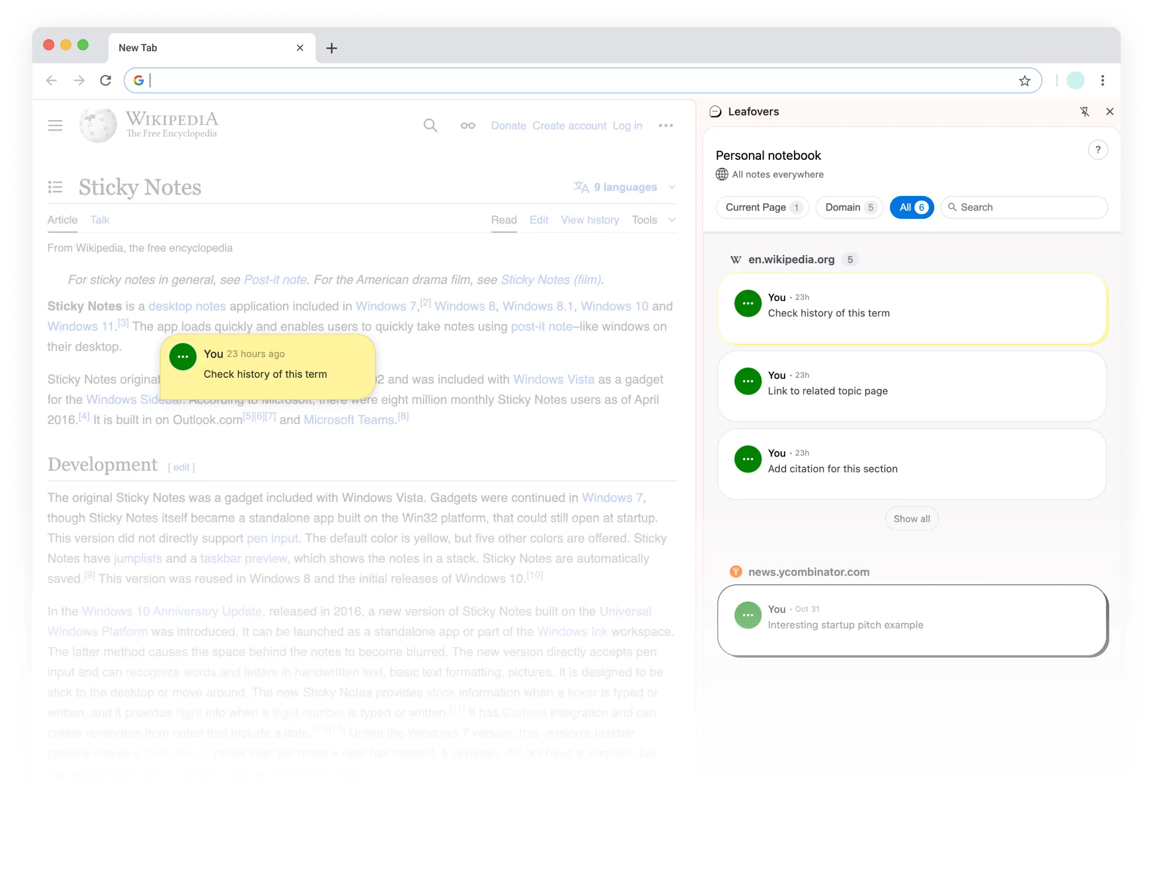 Free sticky notes browser extension